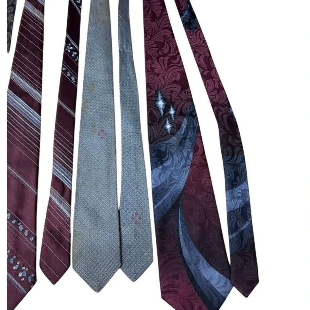 Vintage Mens Necktie Lot 12pc Retro Geometric Novelty Striped  FLAWS FINAL SALE!